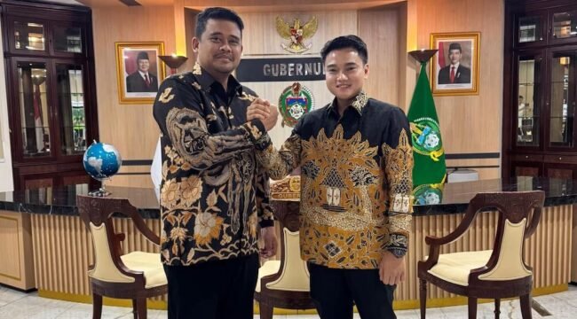 Gubernur Sumut Muhammah Bobby Afif Nasution bersama Pimpinan DPRD Sumut Ricky Anthony.
