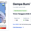 Peta titik gempa di Aceh Selatan